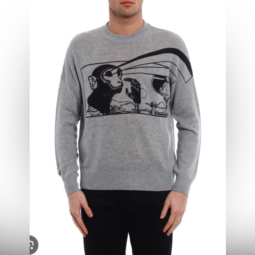 Prada Laser Monkey Cashmere & Wool Sweater – Size 52